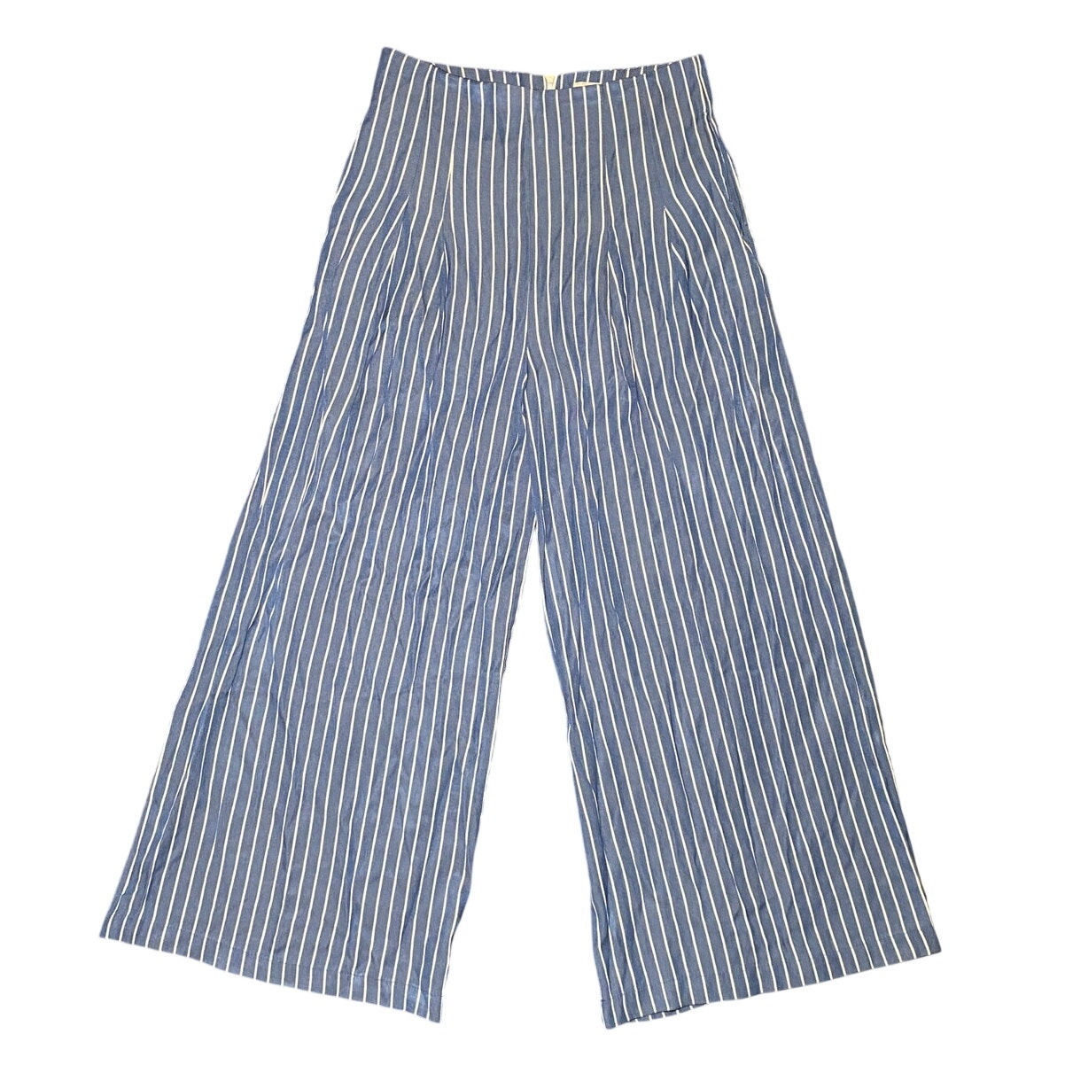 Francesca's Blue Rain - Blue & White Striped Flare Pants - Girls 14